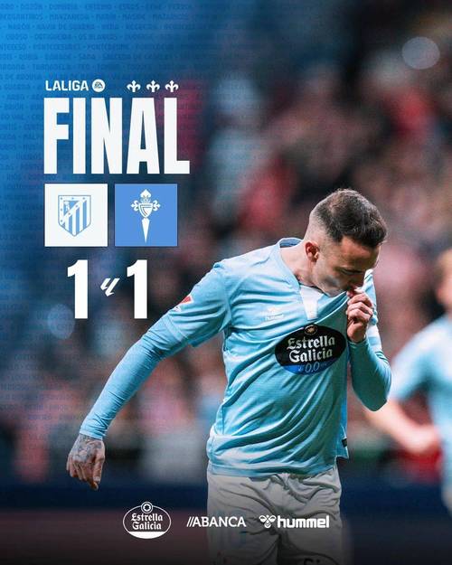 马竞6分钟领先！巴里奥斯传中，塞尔塔球员解围失误自摆乌龙